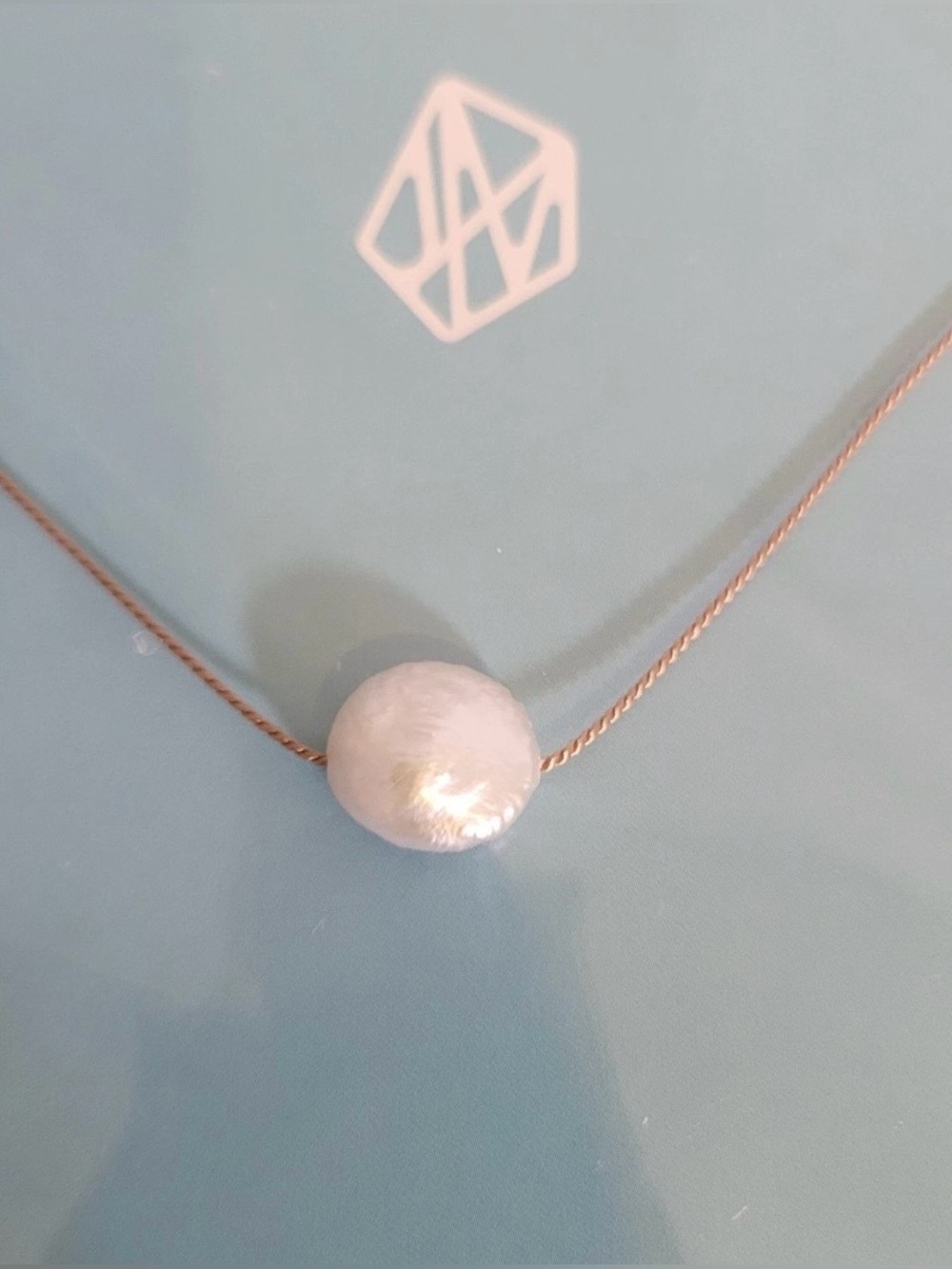 J. Mills Studio Floating Coin Pearl Necklace Cable Collar Chain 17"